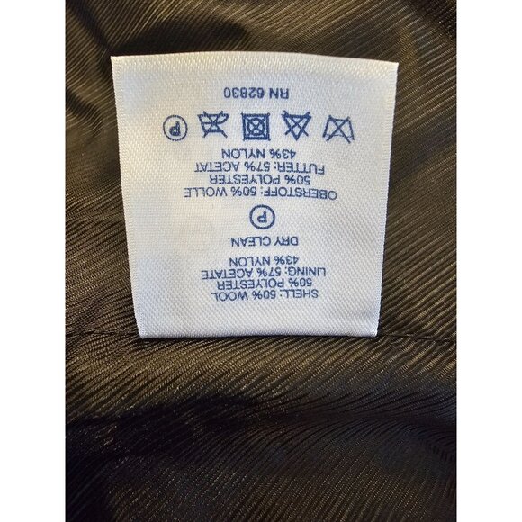 Woman's Lands End Wool hooded Coat Size 24 plus gray button swing thigh length - Picture 4 of 12